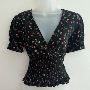 Abound Floral Smocked Top